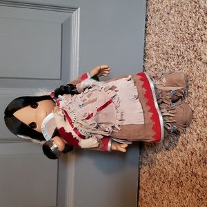 Precious Moments Native American White Feather and Little Feather Dolls